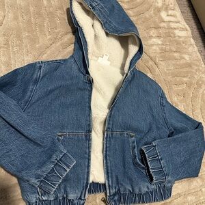 Cat & Jack Blue Denim Jacket with Fleece Lining